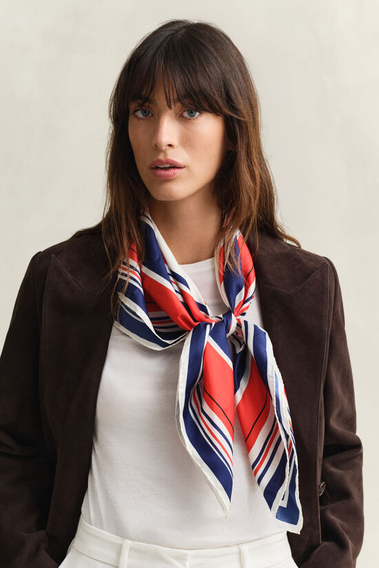 Foulard en soie &agrave; rayures marini&egrave;res