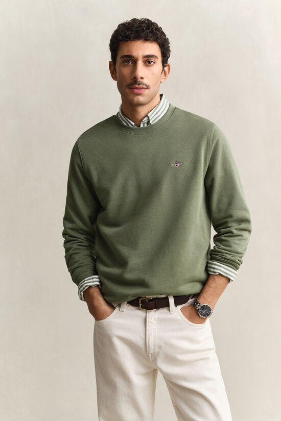 Sweat-shirt col rond avec &eacute;cusson
