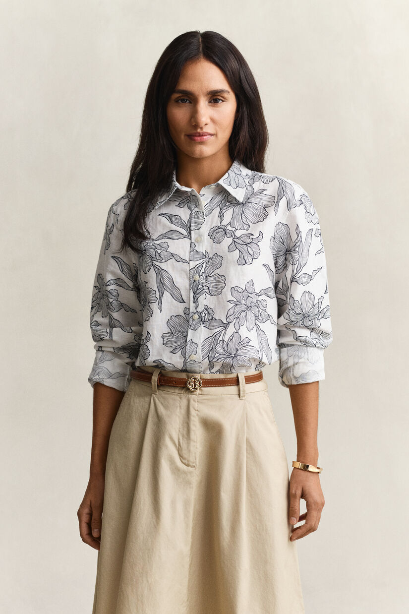 Chemise en lin florale