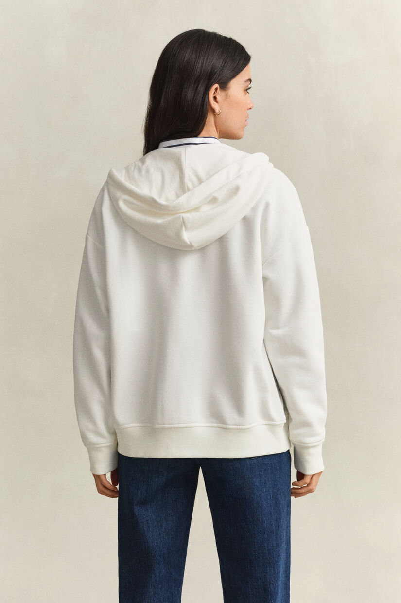Sweat &agrave; capuche zipp&eacute; avec &eacute;cusson