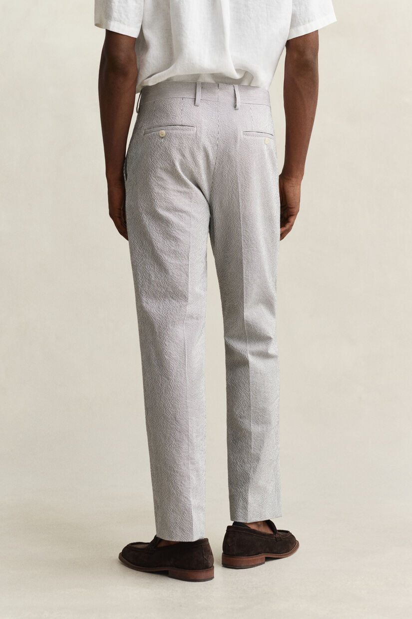 Pantalon de costume en seersucker