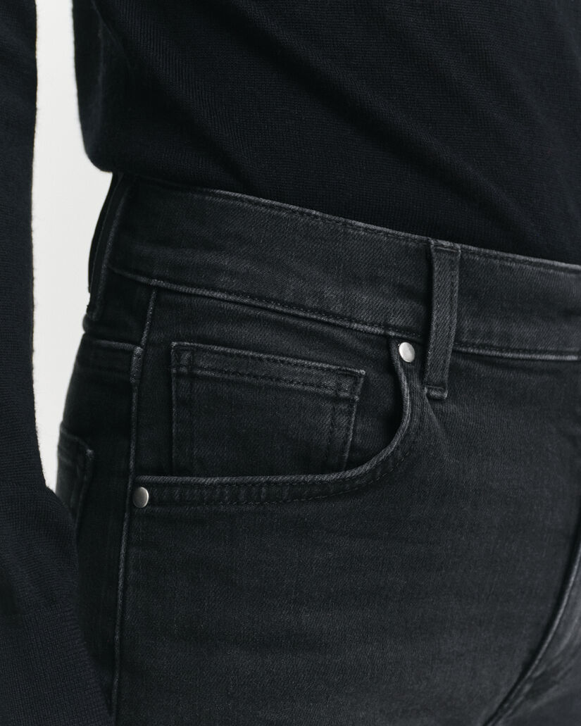 Jean slim fit court noir