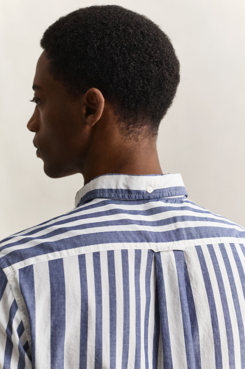 Chemise en voile de coton &agrave; rayures