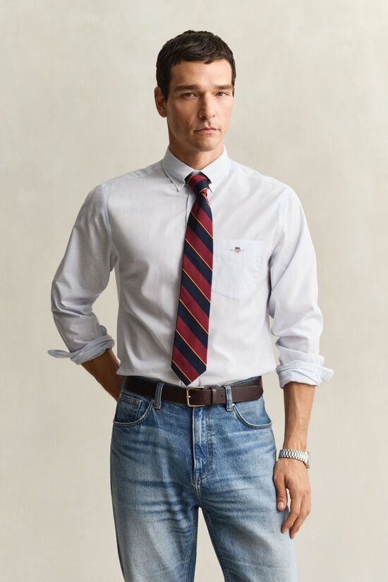 Chemise en popeline classique &agrave; rayures Banker