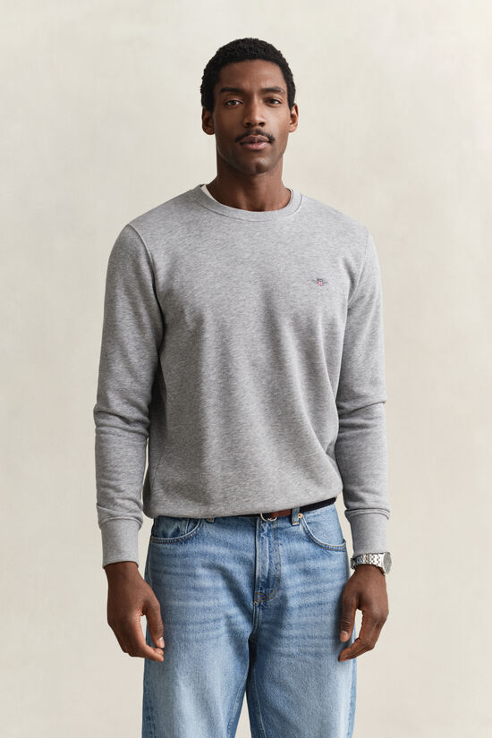 Sweat-shirt col rond avec &eacute;cusson