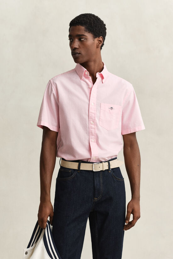 Chemise &agrave; manches courtes en coton Oxford classique