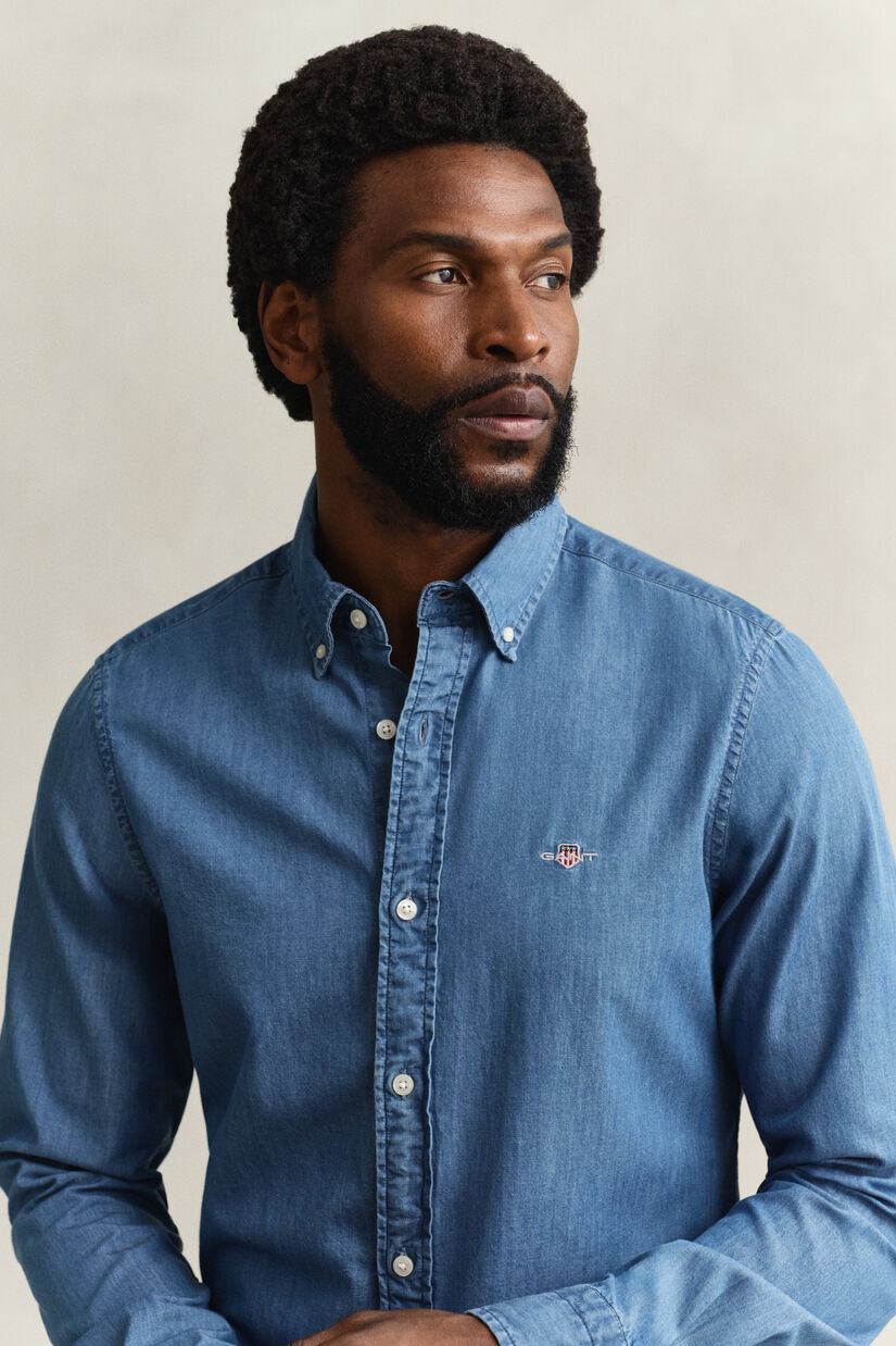 Chemise coupe slim indigo