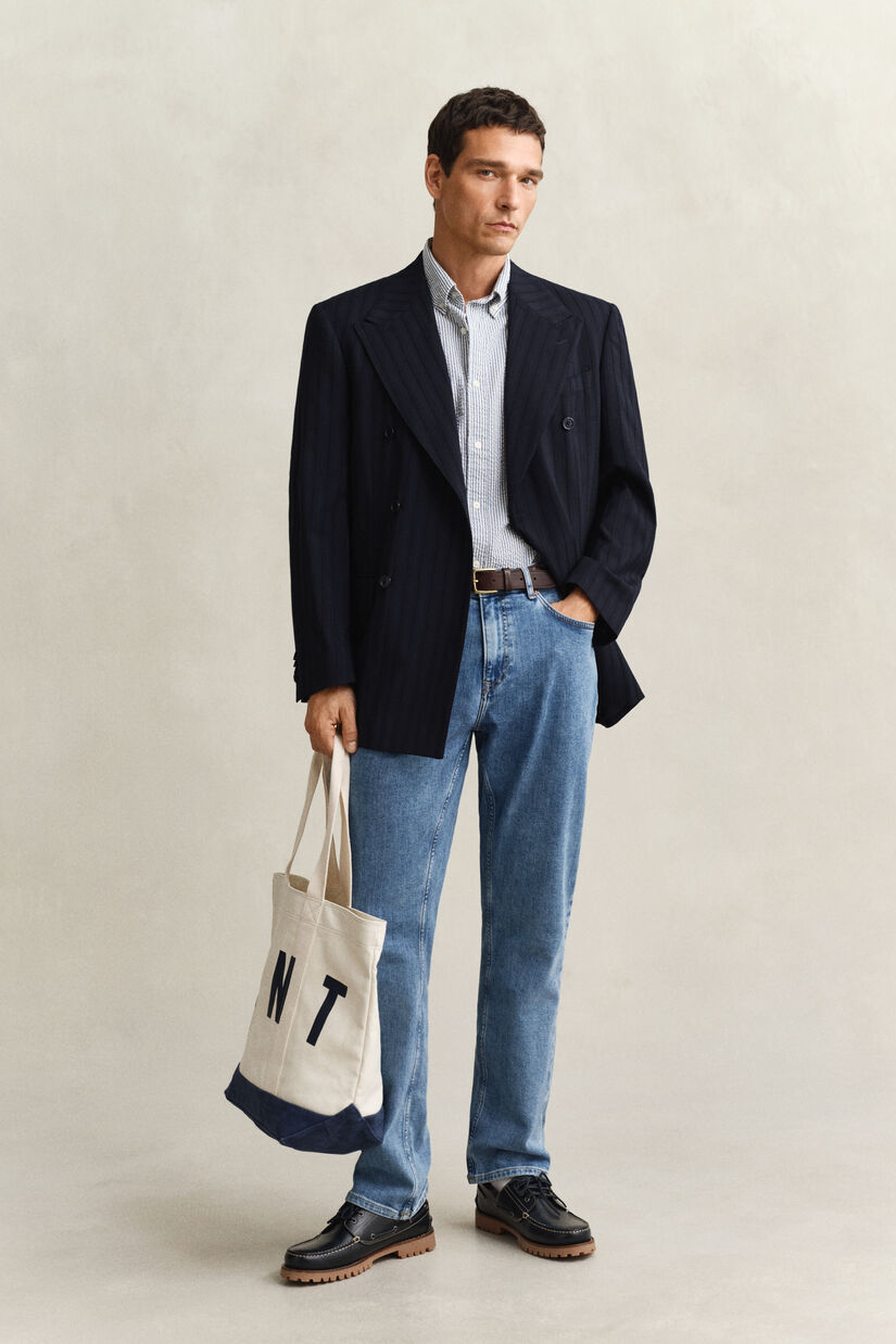 Chemise &agrave; manches courtes en seersucker &agrave; rayures