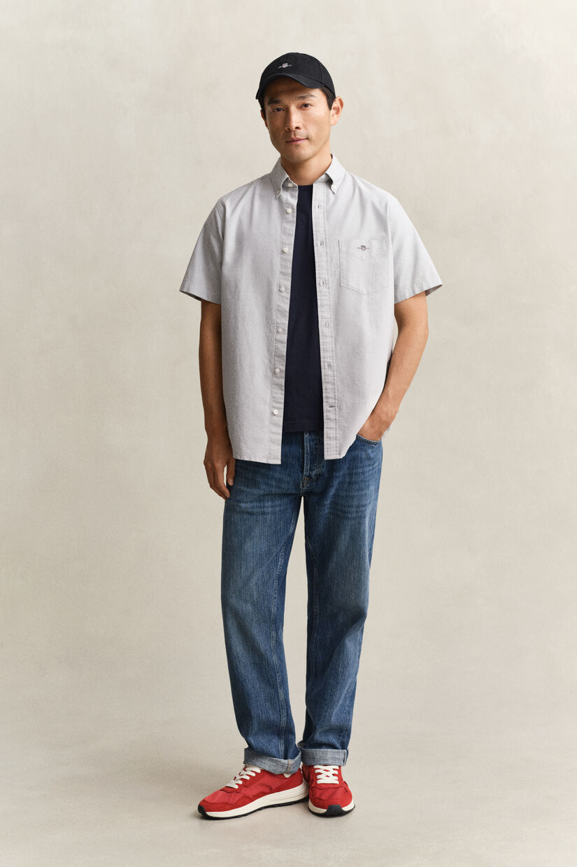 Chemise &agrave; manches courtes en coton Oxford classique