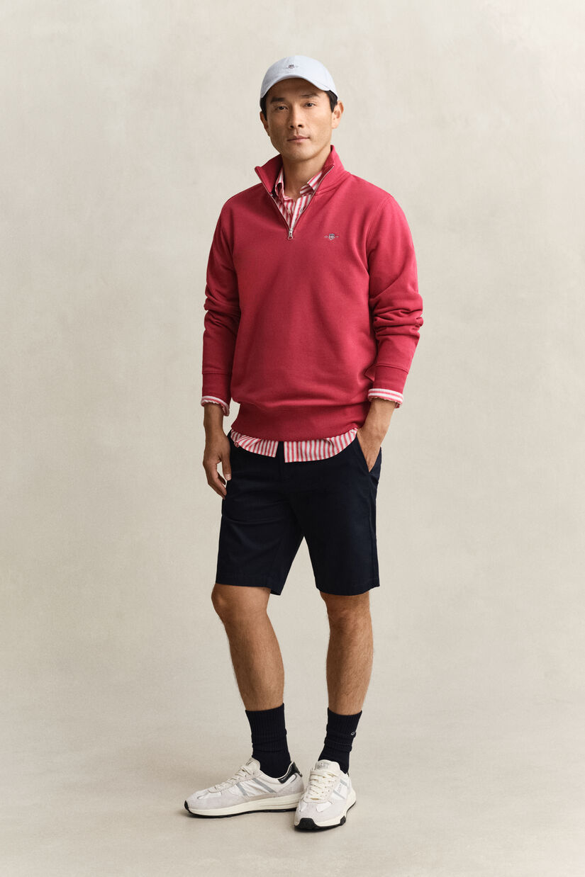 Sweat-shirt &agrave; demi-zip avec &eacute;cusson