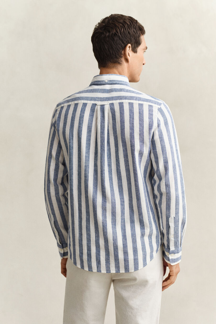 Chemise en lin m&eacute;lang&eacute; &agrave; rayures