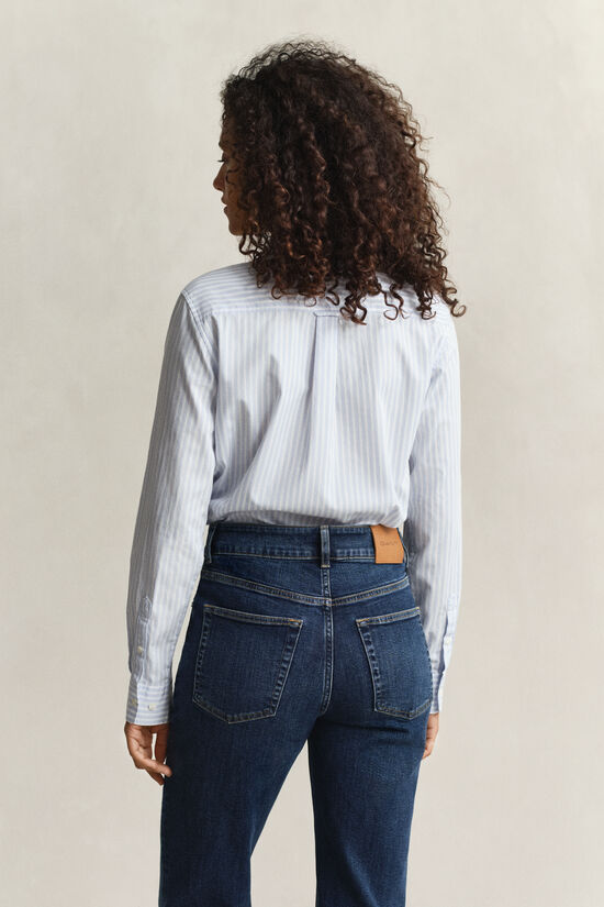 Chemise classique coupe regular en popeline &agrave; rayures