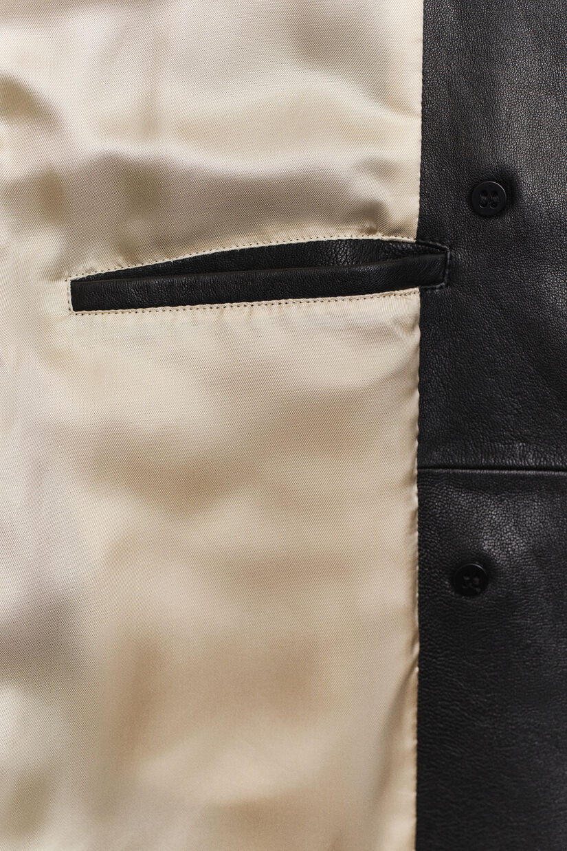 Trench-coat court en cuir
