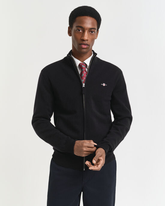 Cardigan zipp&eacute; en laine d'agneau ultra-fine