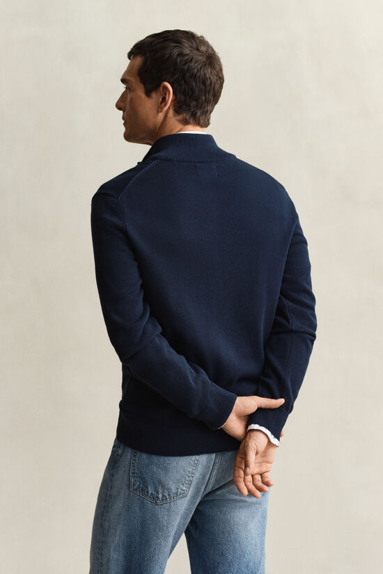 Cardigan zipp&eacute; en coton d&eacute;contract&eacute;