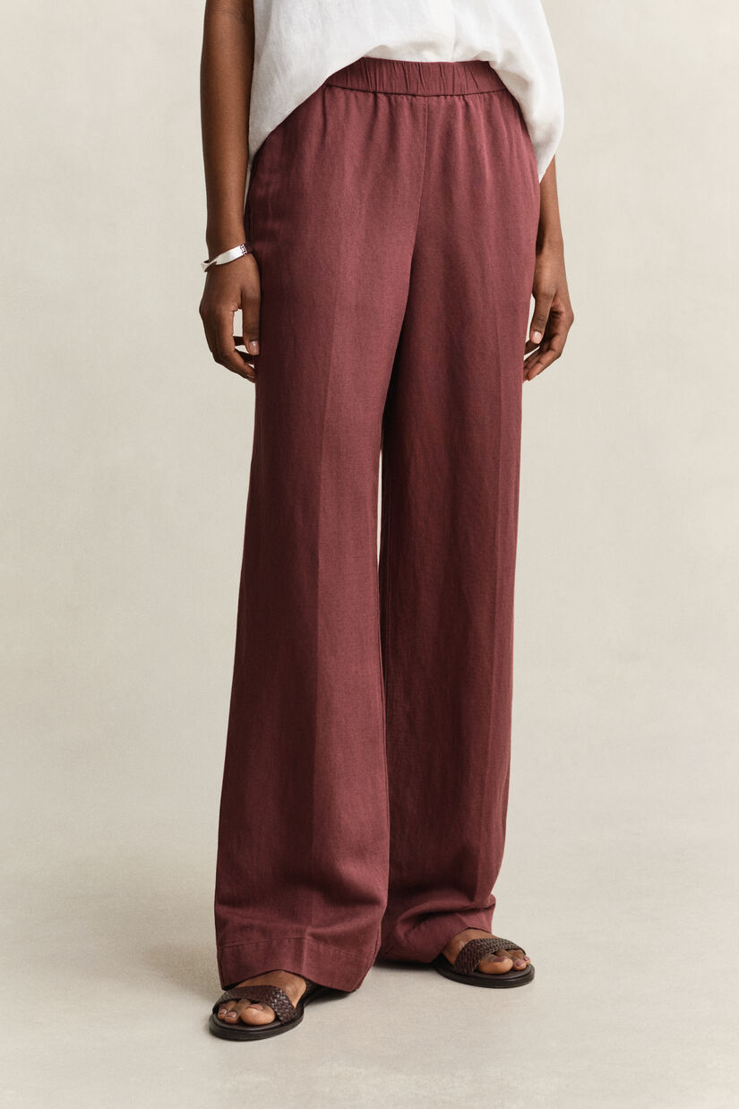 Pantalon en lin m&eacute;lang&eacute;