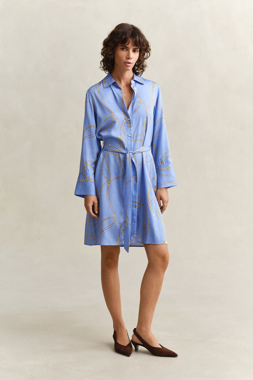 Robe-chemise &agrave; ceinture