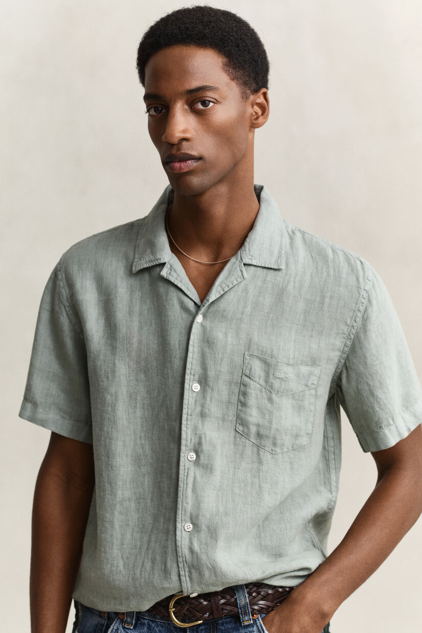 Chemise &agrave; manches courtes en lin