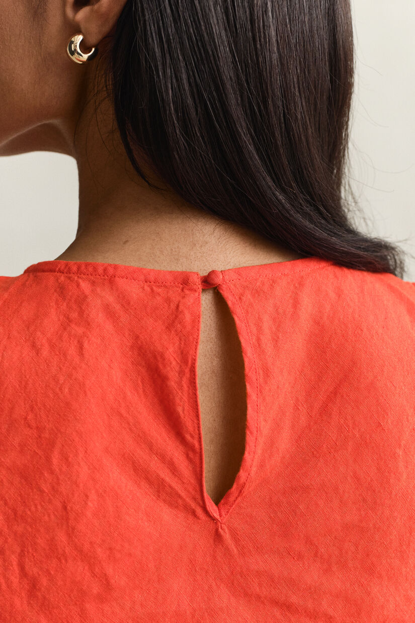 Robe midi coup&eacute;e dans le biais en lin
