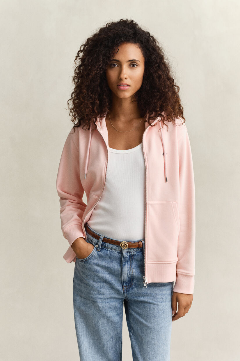 Sweat &agrave; capuche zipp&eacute; avec &eacute;cusson