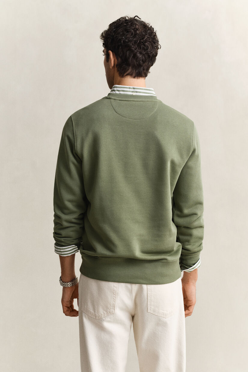 Sweat-shirt col rond avec &eacute;cusson