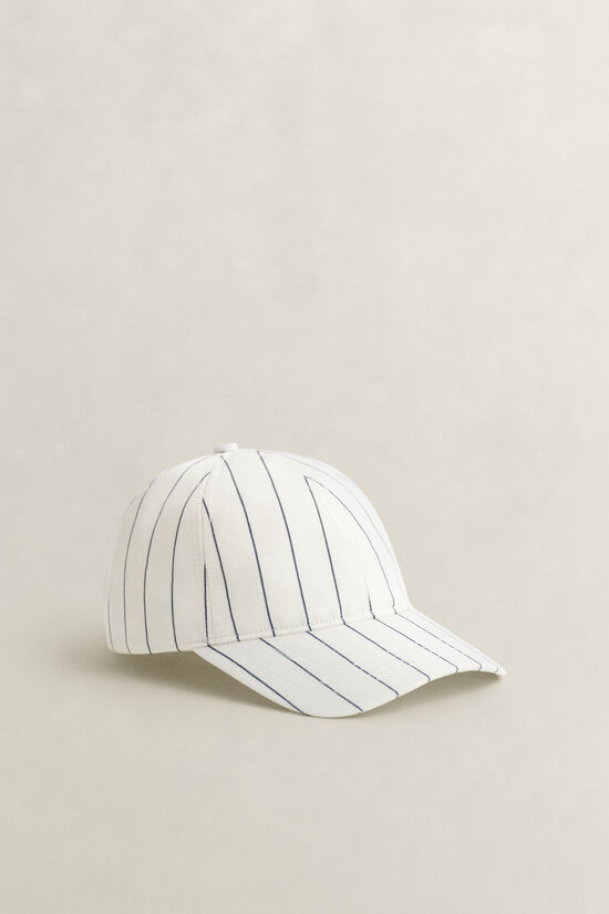 Casquette en lin m&eacute;lang&eacute; &agrave; rayures