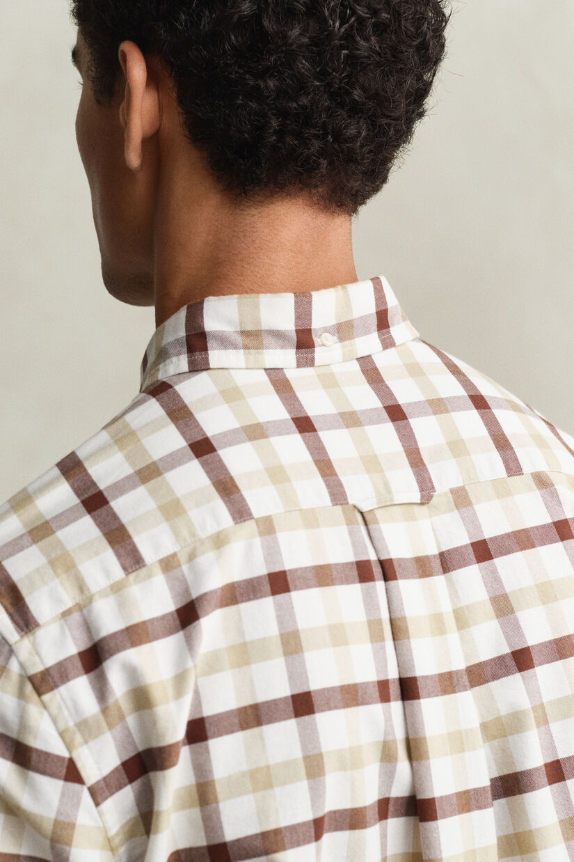 Chemise coupe regular en coton Oxford &agrave; carreaux