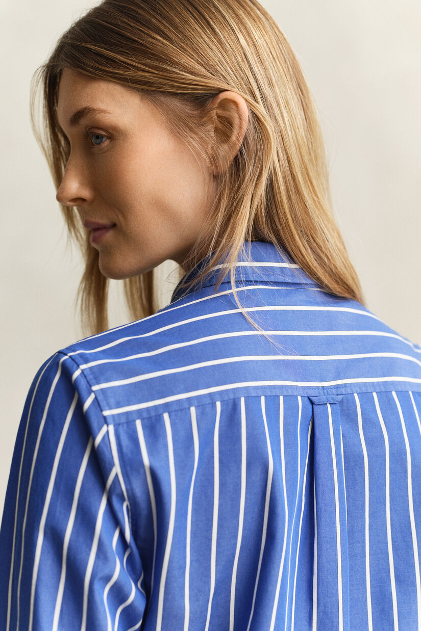 Chemise coupe regular en popeline &agrave; rayures classique