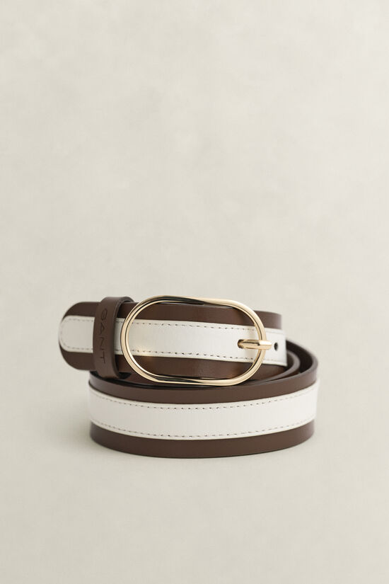 Ceinture en cuir &agrave; rayures