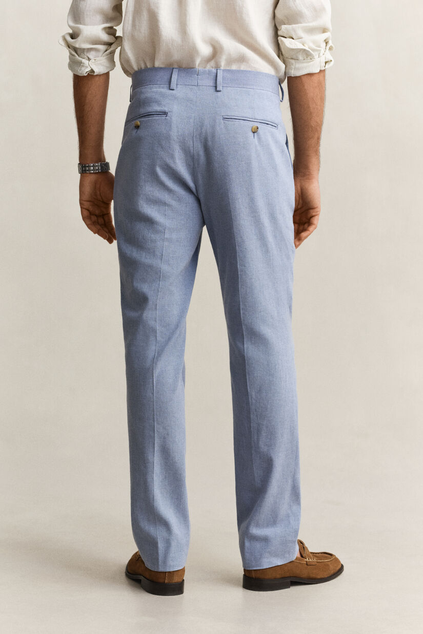 Pantalon de costume en lin m&eacute;lang&eacute;