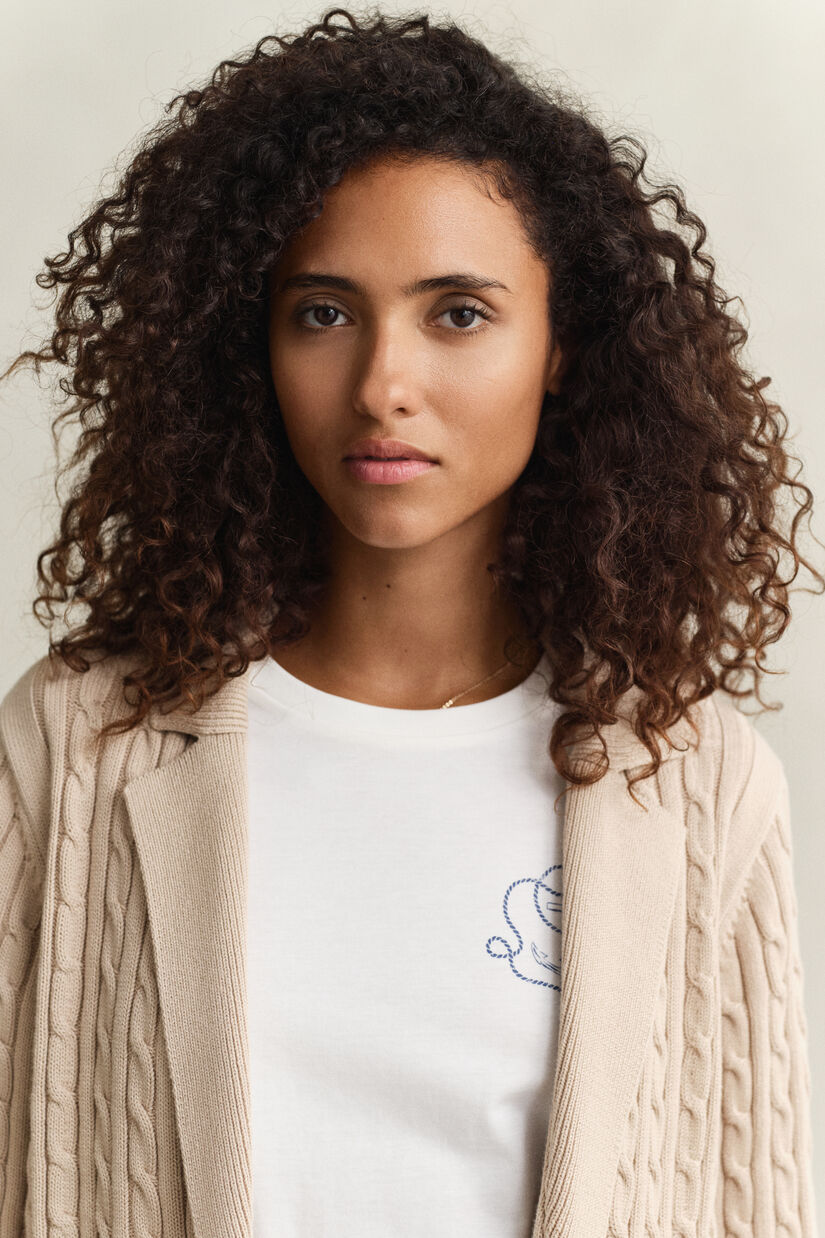 Veste blazer Club en maille torsad&eacute;e
