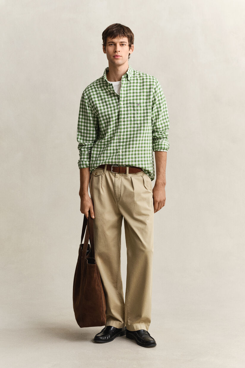Chemise vichy en lin m&eacute;lang&eacute;