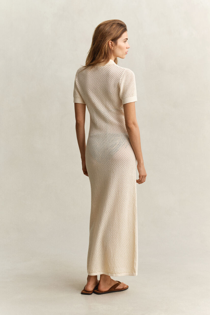 Robe rugger en maille ajour&eacute;e