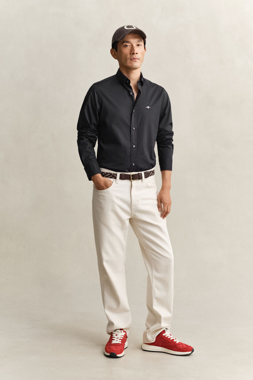 Chemise coupe slim en popeline classique