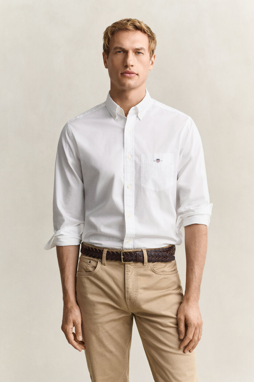 Chemise coupe regular en popeline classique