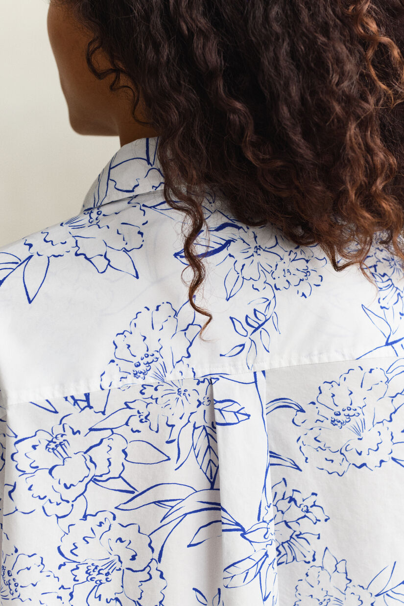 Chemise en popeline &agrave; fleurs