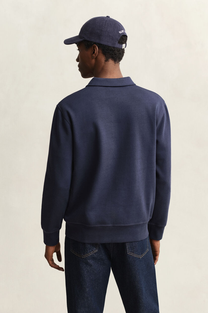 Sweat-shirt &agrave; demi-zip en jersey romanite