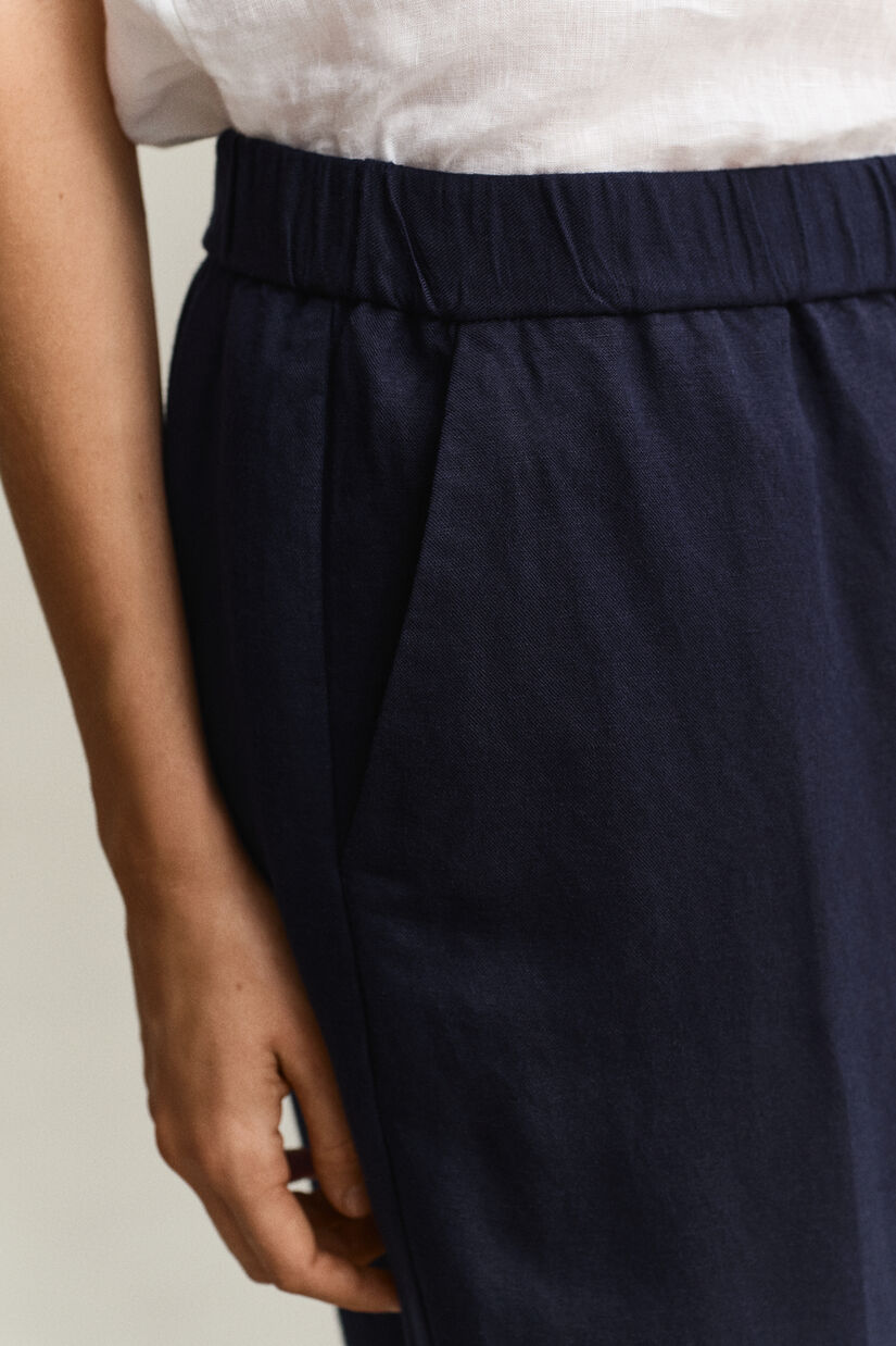 Pantalon en lin m&eacute;lang&eacute;
