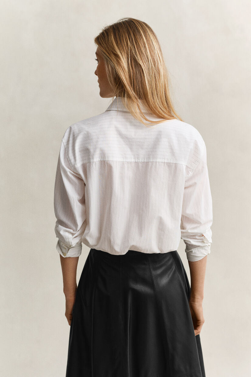 Chemise brod&eacute;e &agrave; rayures