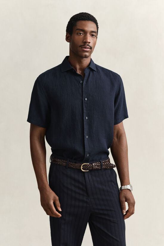 Chemise &agrave; manches courtes en lin