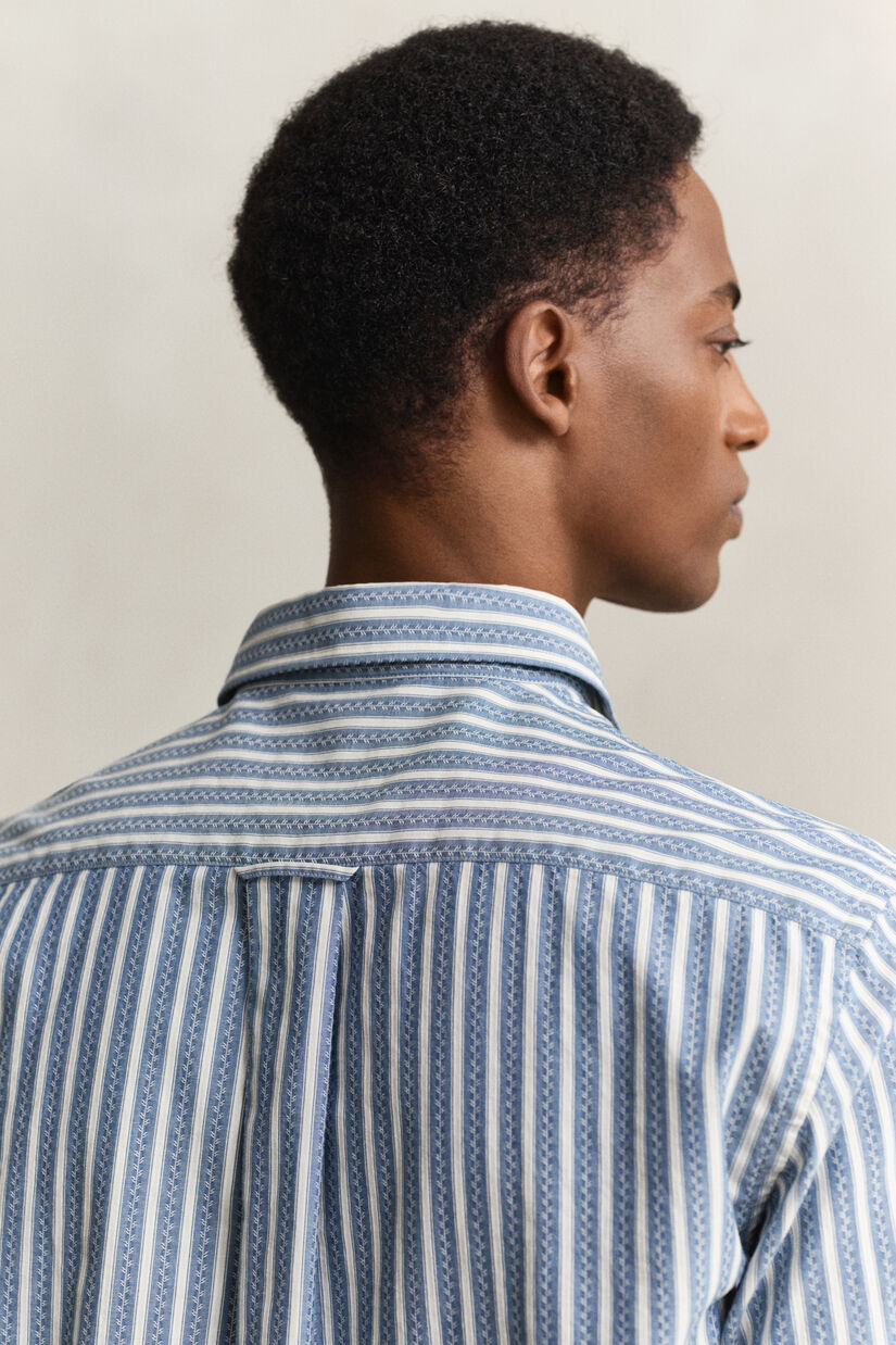 Chemise coupe regular &agrave; rayures dobby