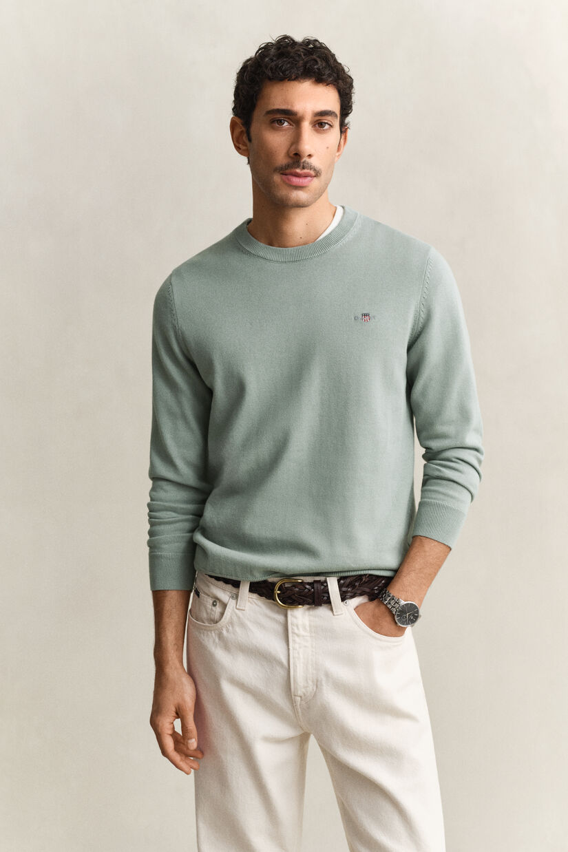 Pull col rond en coton