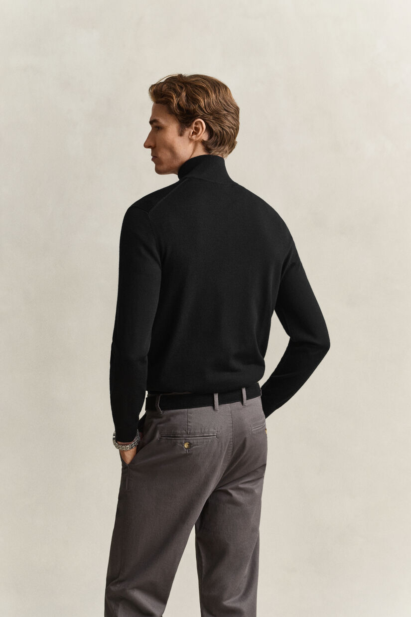 Pull &agrave; demi-zip en laine m&eacute;rinos