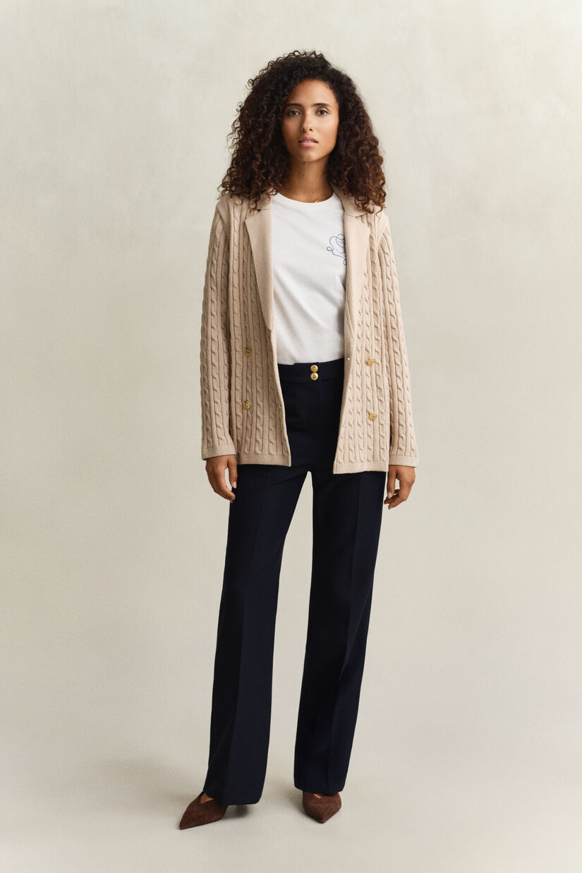 Veste blazer Club en maille torsad&eacute;e