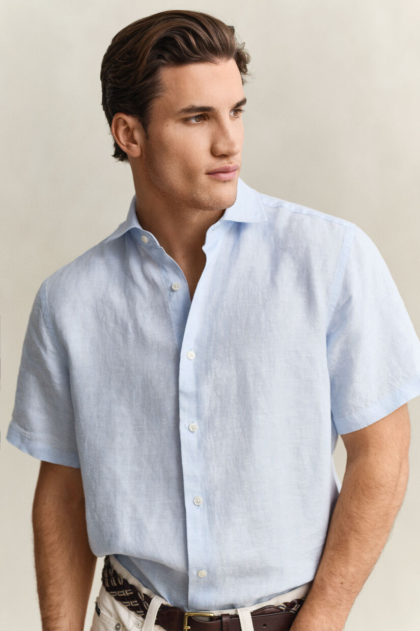 Chemise &agrave; manches courtes en lin