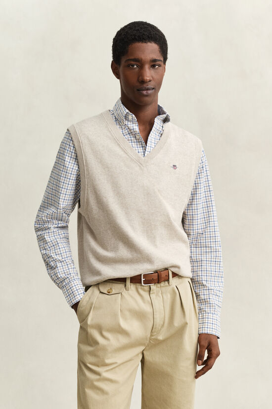 Pull sans manches en coton classique