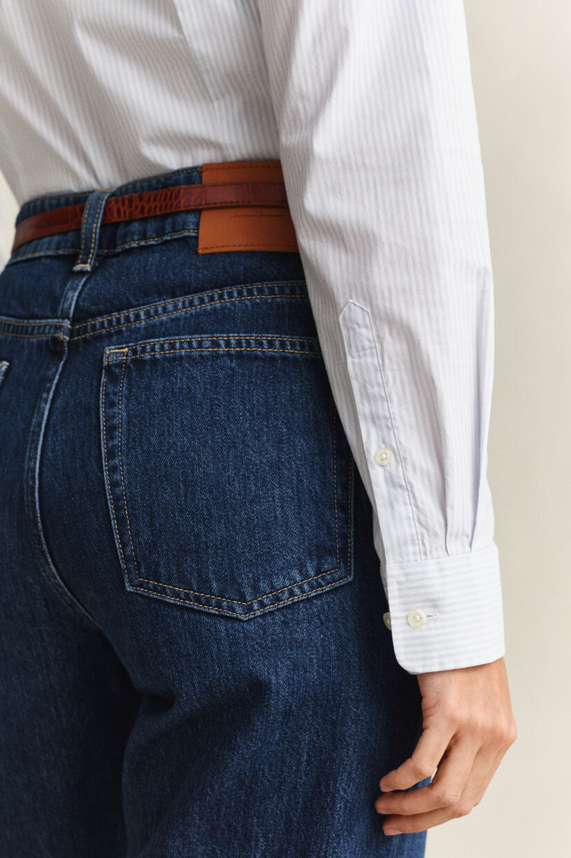 Chemise en popeline &agrave; rayures