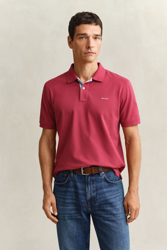 Polo en coton piqu&eacute; contrastant