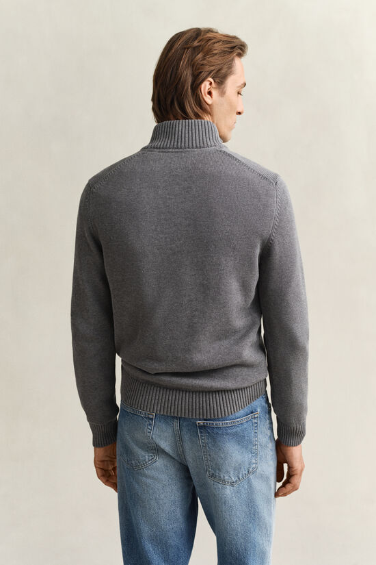 Pull en coton d&eacute;contract&eacute; &agrave; demi-zip