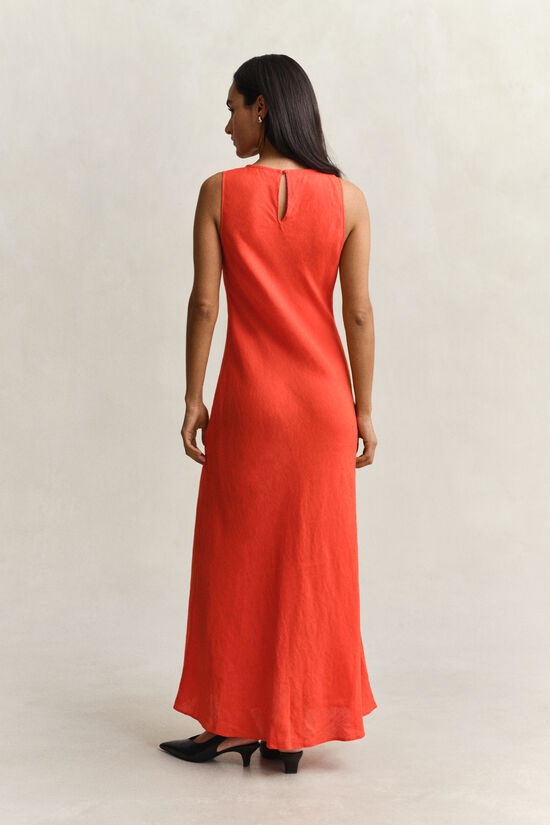 Robe midi coup&eacute;e dans le biais en lin